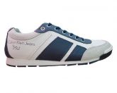 Tênis Calvin Klein Est. 1978 em Couro Branco e Azul